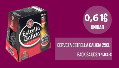 Cerveza Estrella Galicia 25 Cl. N/R (Pack 24 Und.) 